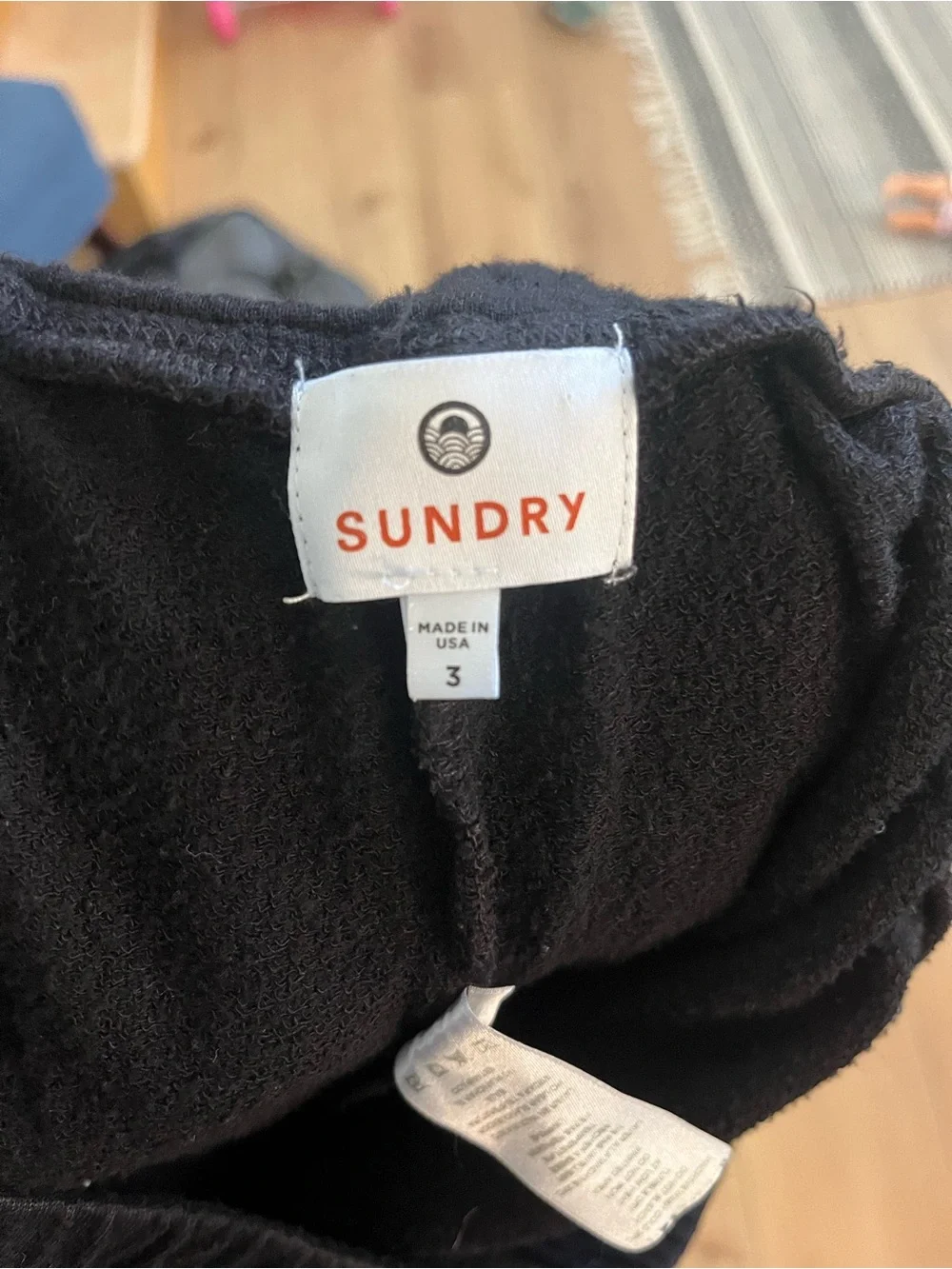 Sundry Black Joggers with White Star Trim